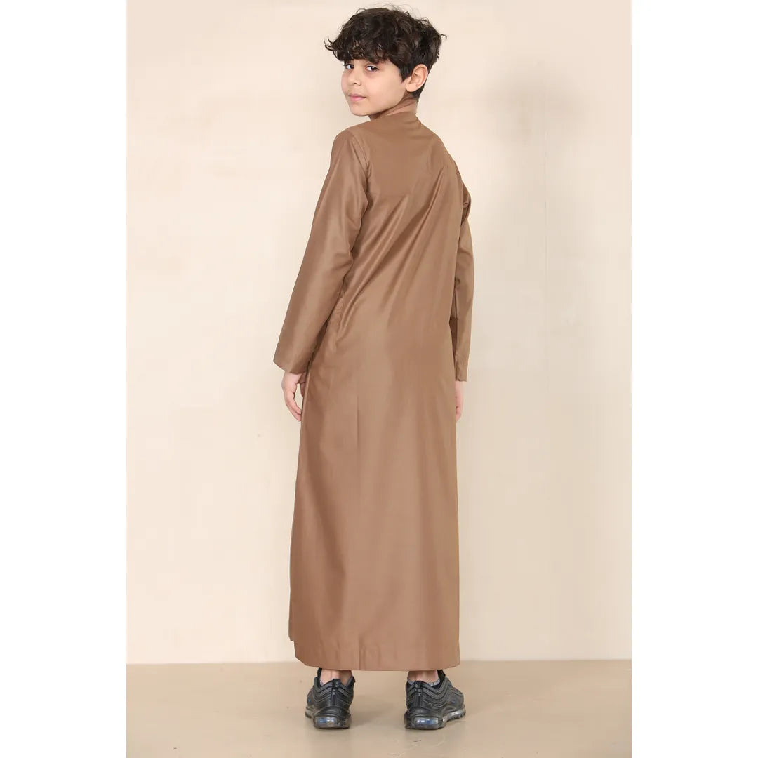 Jungen Thobe Emirati Omani Jubba Islamische Kleidung Muslim Kaftan Eid Robe String Quaste