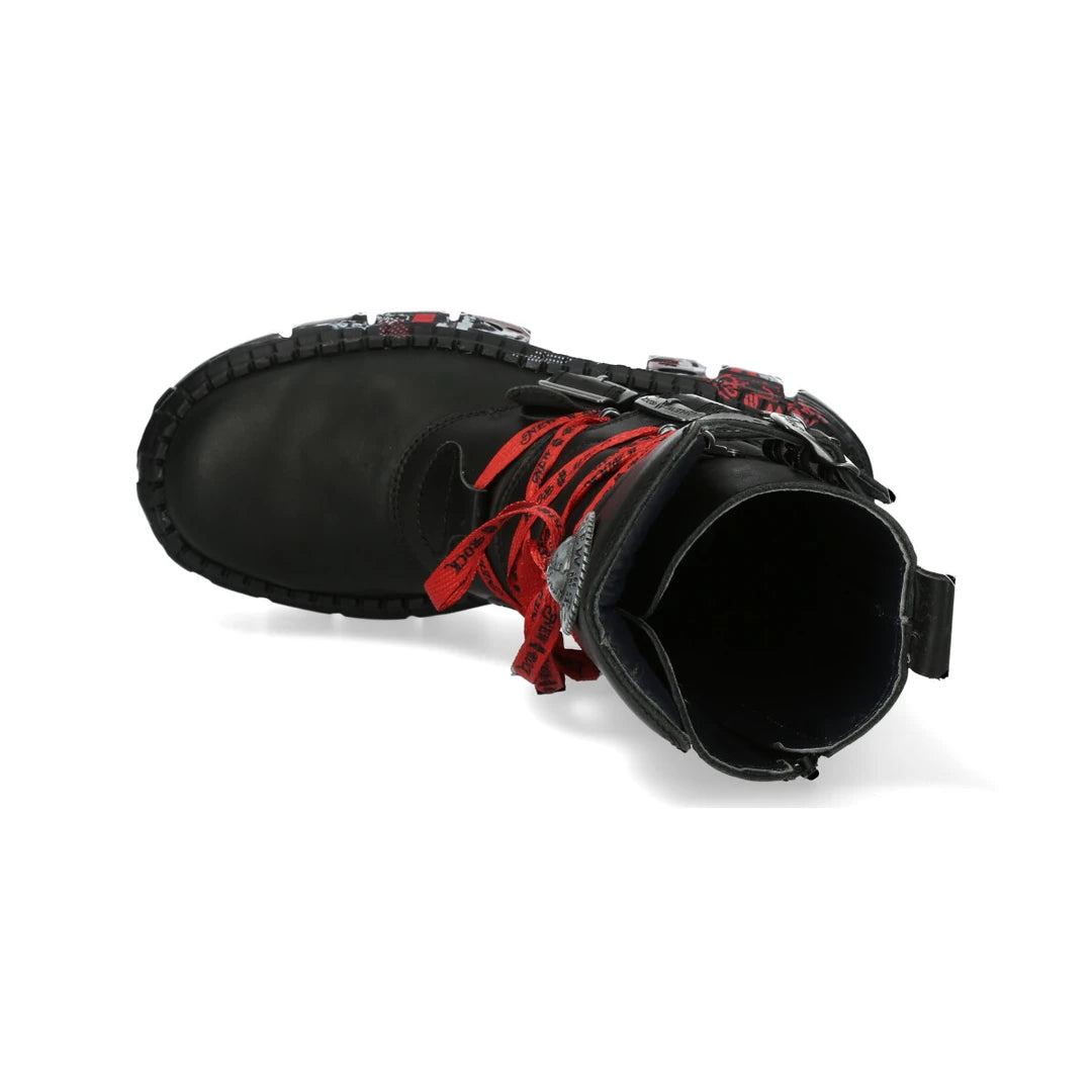 Nuevas botas de rock wall028b-c1 unisex metálico plataforma de cuero negro botas góticas