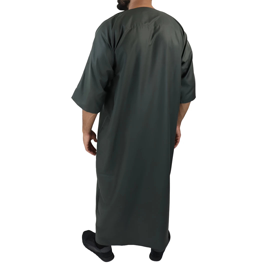 Herren Marokkanische Thobe Jubba Islamische Kleidung Kaftan Dubai arabische Robe Hälfte