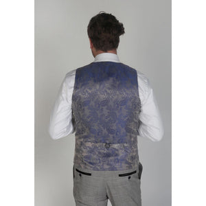 Hugo - Men's Check Grey Waistcoat-TruClothing