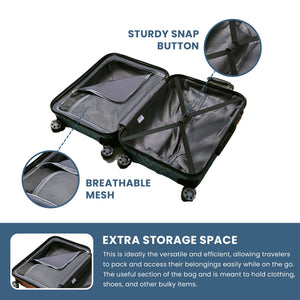 Allure - Suitcase Hard-Shell 4 Spinner Wheels Travel Bag-TruClothing