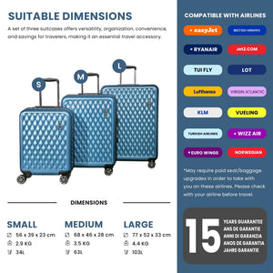 Allure - Suitcase Hard-Shell 4 Spinner Wheels Travel Bag-TruClothing