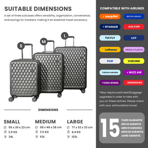Allure - Suitcase Hard-Shell 4 Spinner Wheels Travel Bag-TruClothing