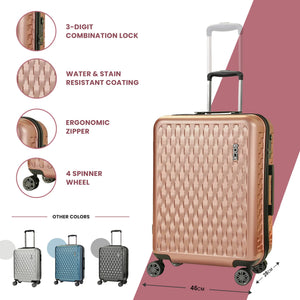 Allure - Suitcase Hard-Shell 4 Spinner Wheels Travel Bag-TruClothing