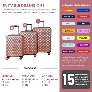 Allure - Suitcase Hard-Shell 4 Spinner Wheels Travel Bag-TruClothing