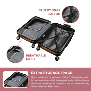 Allure - Suitcase Hard-Shell 4 Spinner Wheels Travel Bag-TruClothing