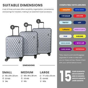 Allure - Suitcase Hard-Shell 4 Spinner Wheels Travel Bag-TruClothing