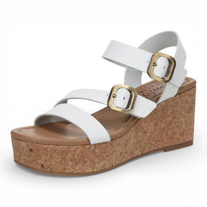 Ali - Sandalias de cuña con tiras alpargata de mujer blancas