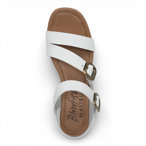 Ali - Sandalias de cuña con tiras alpargata de mujer blancas