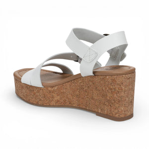 Ali - Sandalias de cuña con tiras alpargata de mujer blancas