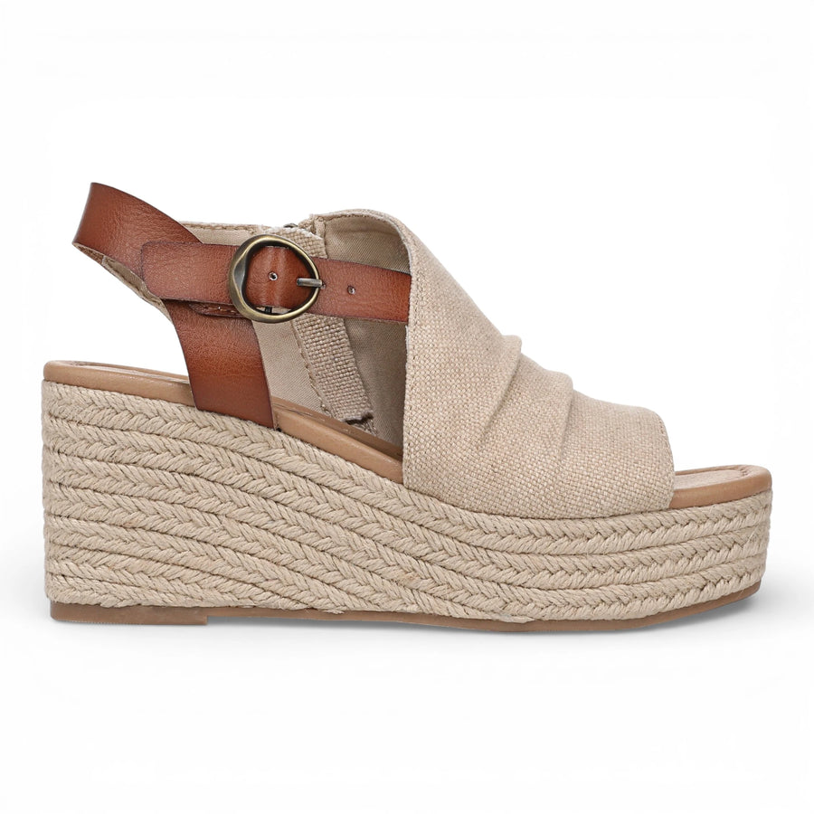 Amira - Women's Brown Beige Wedge Slingbacks Heel Sandals