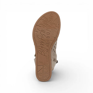 Anuella - Sandalias Mujer Beige Doradas Tejido Cuña Micro