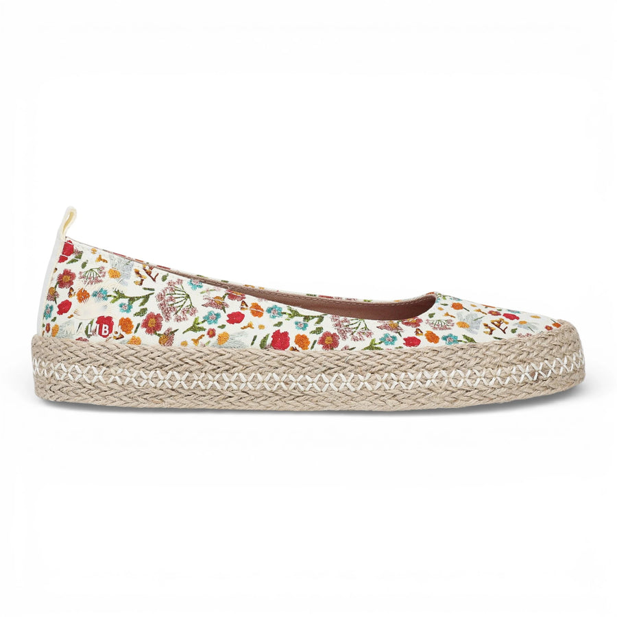Benita - Women's Floral White Ballet Flats Ballerina Shoes