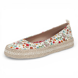 Benita - Women's Floral White Ballet Flats Ballerina Shoes - Blowfish Malibu - 10