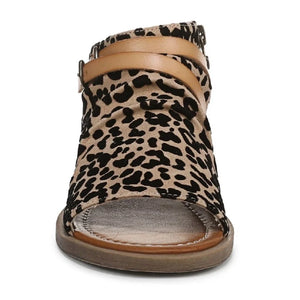 Denver - Women's Brown Leopard Strappy Low Wedge Sandals-TruClothing