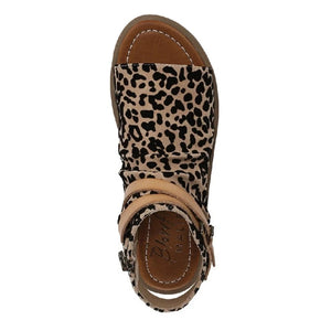 Denver - Women's Brown Leopard Strappy Low Wedge Sandals-TruClothing