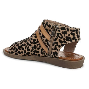 Denver - Women's Brown Leopard Strappy Low Wedge Sandals-TruClothing