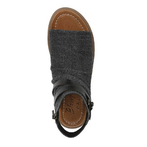 Denver - Women's Charcoal Strappy Low Wedge Sandals-TruClothing
