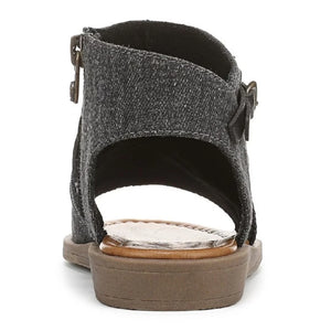 Denver - Women's Charcoal Strappy Low Wedge Sandals-TruClothing