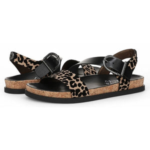 Lance - Women's Leopard Brown Footbed Flat Sandals-TruClothing