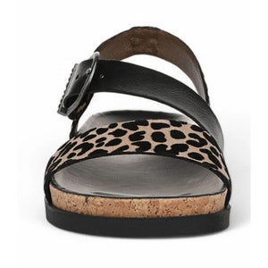 Lance - Women's Leopard Brown Footbed Flat Sandals-TruClothing