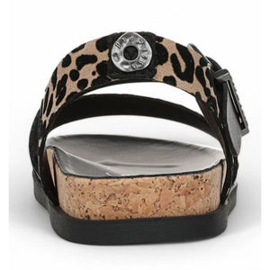 Lance - Women's Leopard Brown Footbed Flat Sandals-TruClothing