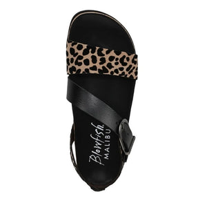 Lance - Women's Leopard Brown Footbed Flat Sandals-TruClothing