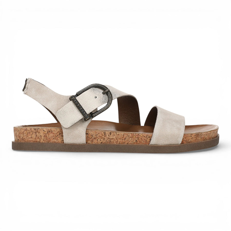 Lance - Women's Cloud Silver Footbed Strappy Flat Sandals - Blowfish Malibu - 1