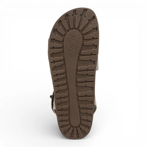 Lance - Sandalias planas de mujer plateadas nube con tiras y plantilla