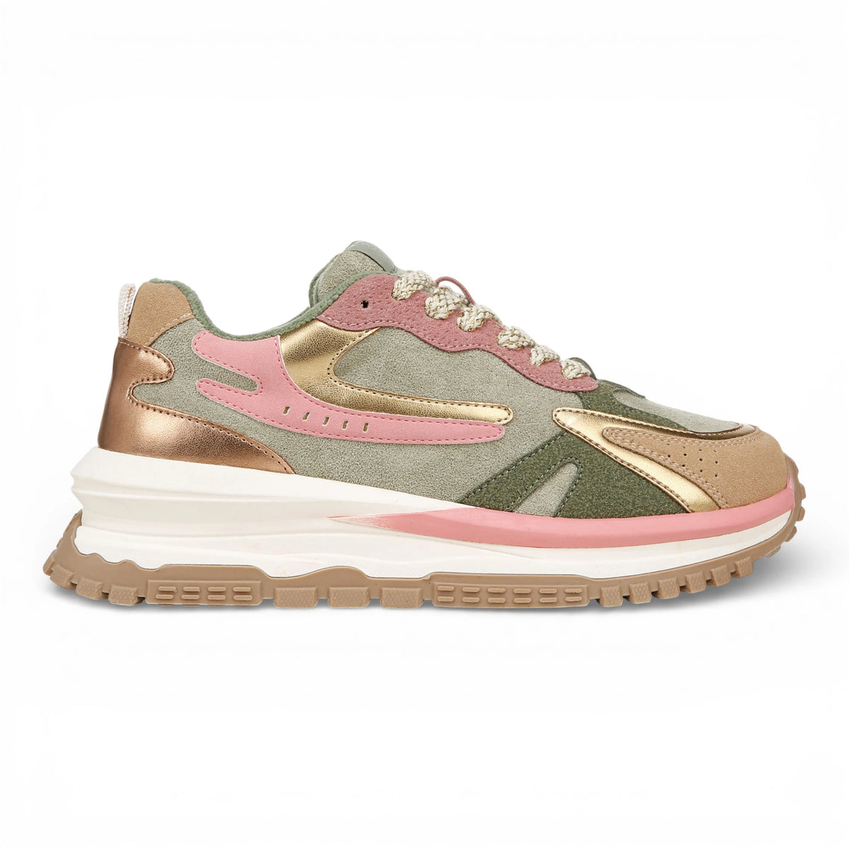 Leo - Women's Green Pink Retro Sneaker - Blowfish Malibu - 1