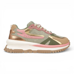 Leo - Women's Green Pink Retro Sneaker - Blowfish Malibu - 1