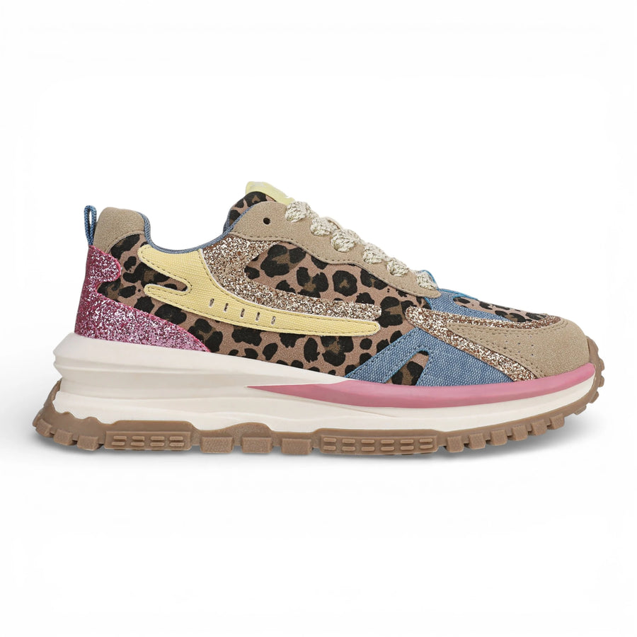 Leo - Women's Pink Yellow Retro Sneaker
