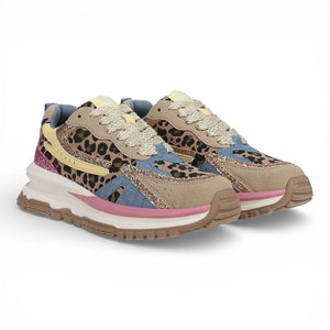 Leo - Women's Pink Yellow Retro Sneaker - Blowfish Malibu - 3