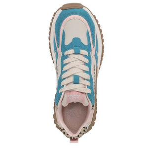 Leo - Women's Pink Blue Retro Lace-Up Sneakers-TruClothing