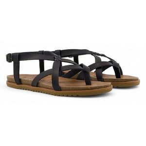 Macarah B - Women's Black Strappy Buckle Sandals-TruClothing