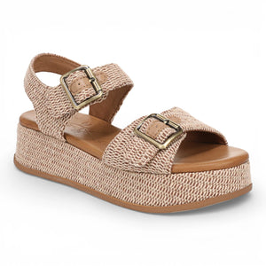 Magical- Women's Beige Faux Leather Platform Sandals