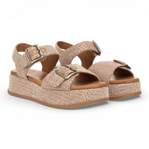 Magical- Women's Beige Faux Leather Platform Sandals