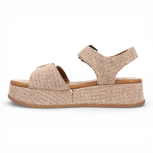 Magical- Women's Beige Faux Leather Platform Sandals