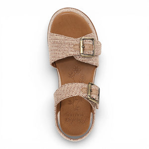 Magical- Women's Beige Faux Leather Platform Sandals