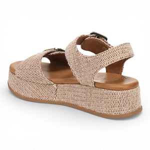 Magical- Women's Beige Faux Leather Platform Sandals