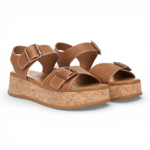 Magical - Sandalias plataforma de mujer Marrón claro piel sintética