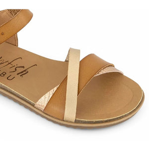 Monti-B - Women's Tan Strappy Buckle Wedge Sandals-TruClothing