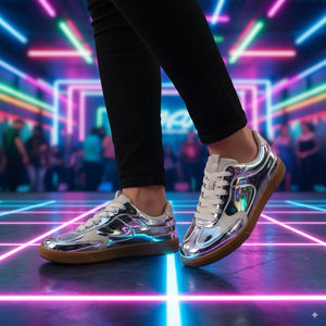 Tastic - Women's Silver Lace-Up Sneakers-TruClothing