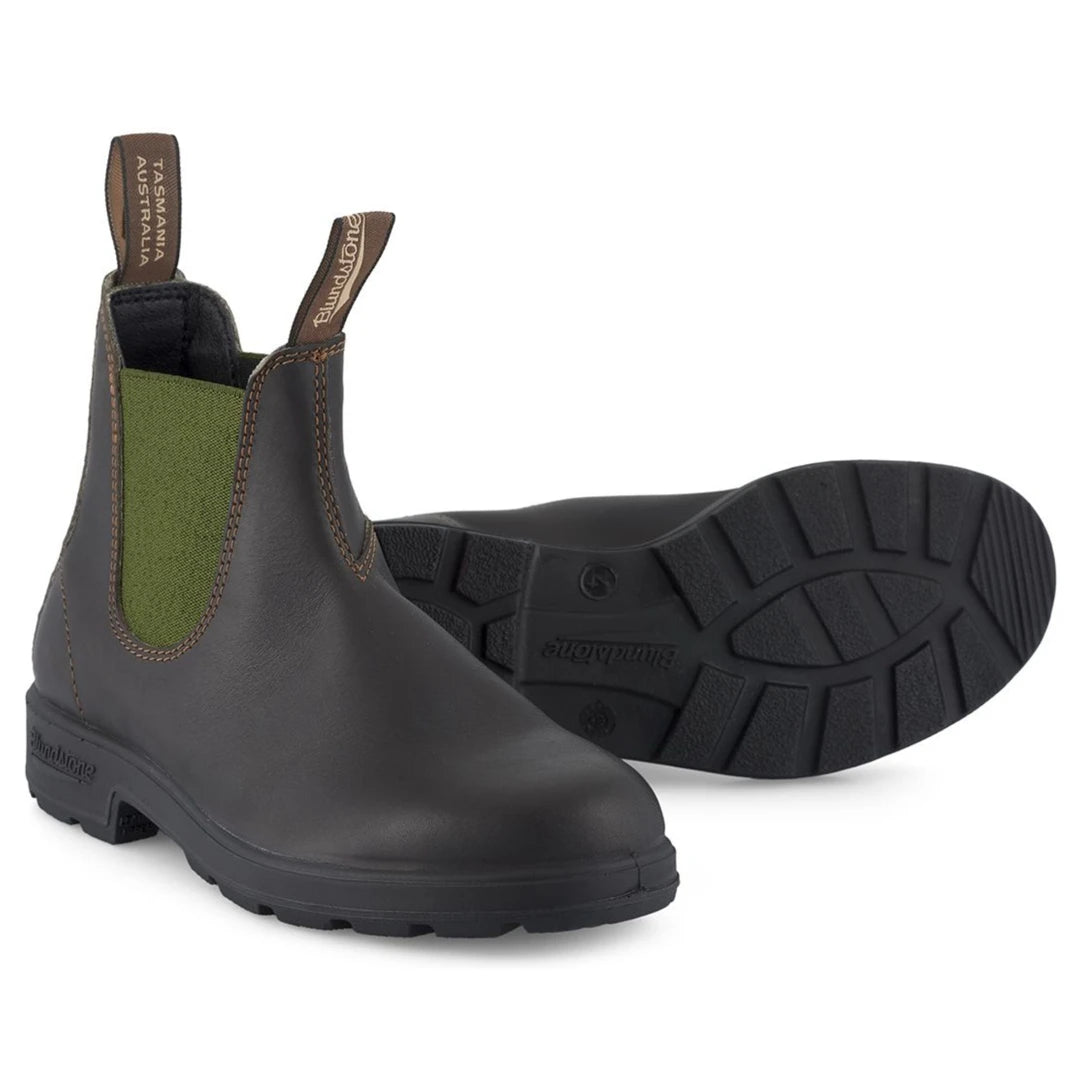 Stiefel Blundstone 519 Stout Chelsea Boots Olivfarbenem Leder Unisex-Klassiker
