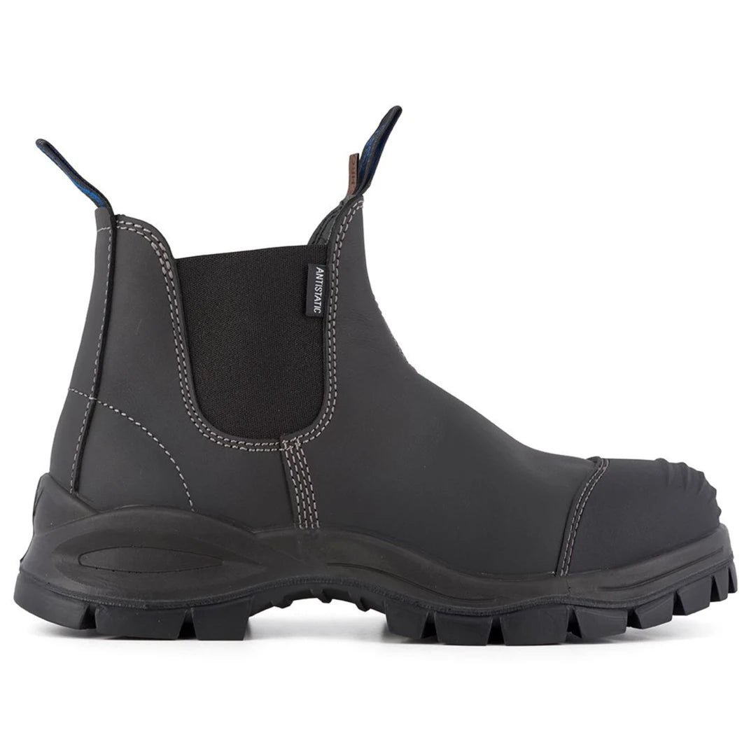 Blundstone 910 Black Leather Steel Toe Chelsea Boots Durable Ankle Safety Boots