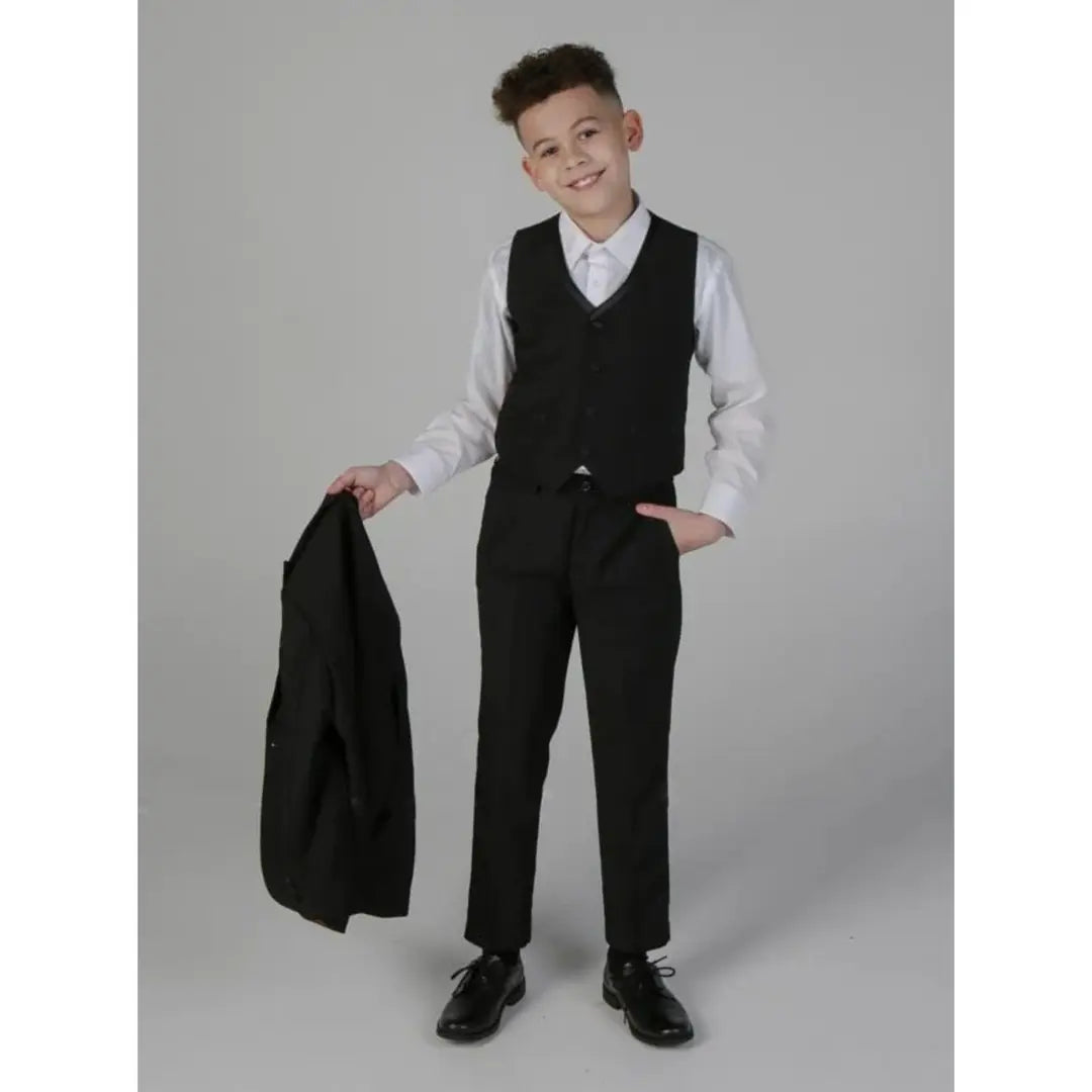 Harry - traje de esmoquin negro de 3 piezas de niño