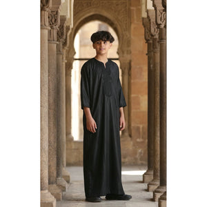 Boy's Moroccan Thobe Half Sleeve Gandoura Embroidery Kaftan-TruClothing