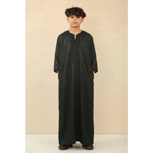 Boy's Moroccan Thobe Half Sleeve Gandoura Embroidery Kaftan-TruClothing