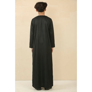 Boy's Moroccan Thobe Half Sleeve Gandoura Embroidery Kaftan-TruClothing