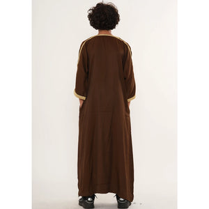 Boy's Moroccan Thobe Half Sleeve Gandoura Embroidery Kaftan-TruClothing